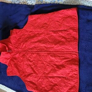 Onque Woman Vibrant Red Quilted Vest 1X